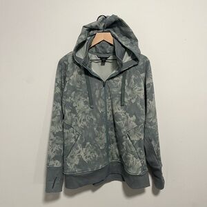 Athleta Triumph Hoodie Zip Jacket Green Floral 1X